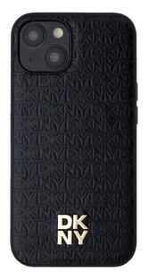 DKNY Repeat Pattern Stack Logo iPhone 14, Black