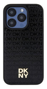 DKNY Repeat Pattern Stack Logo iPhone 15 Pro,Black