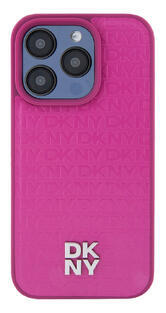DKNY Repeat Pattern Stack Logo iPhone 15 Pro, Pink