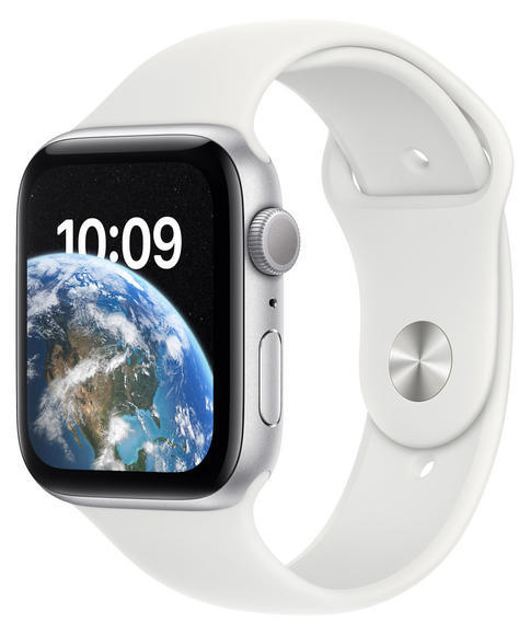 Apple Watch SE 44mm Silver, White Sport