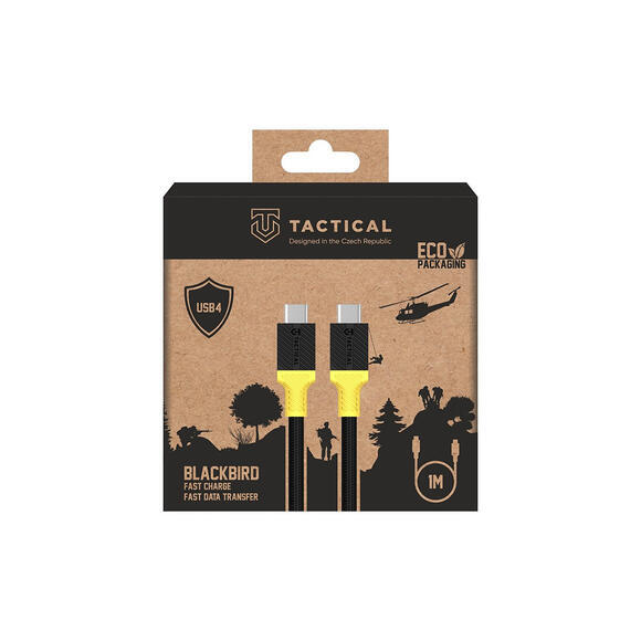 Tactical BlackBird kabel USB4 1m, Black/Yellow 2