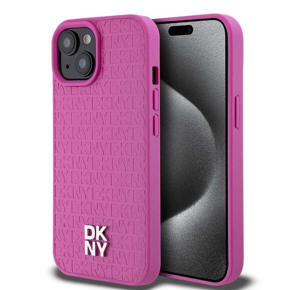 DKNY Repeat Pattern Stack Logo iPhone 15, Pink2