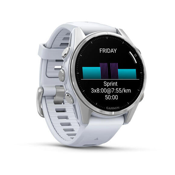 Garmin fenix 8 43mm,AMOLED,Glass,Sil/White SB2