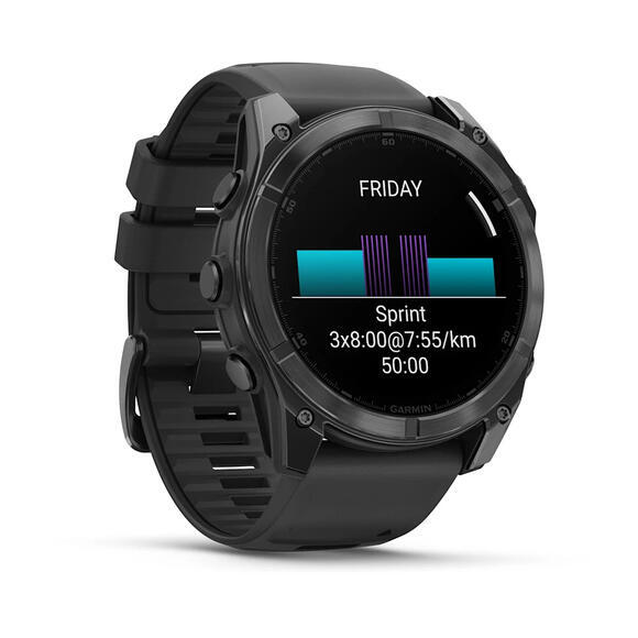 Garmin fenix 8 51mm,AMOLED,Glass,SlGr Steel/Blc SB2