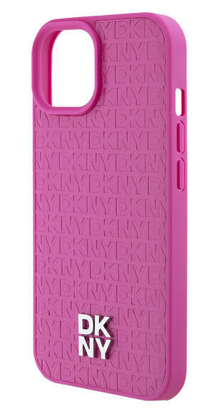 DKNY Repeat Pattern Stack Logo iPhone 15, Pink3