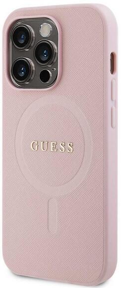 Guess Saffiano MagSafe kryt iPhone 15 Pro, Pink3