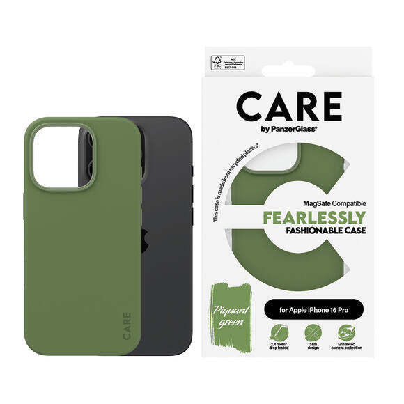 PanzerGlass Care iPh 16 Pro MagSafe Fearless Green3