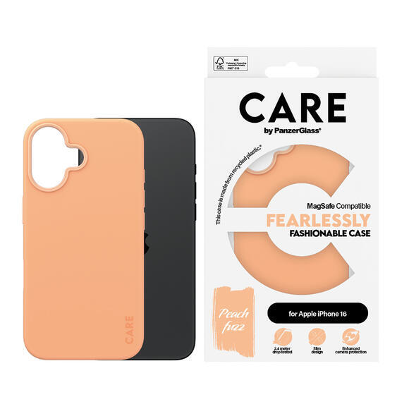 PanzerGlass Care iPhone 16 MagSafe Fearless Peach3