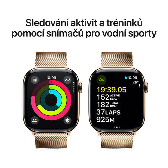 Apple Watch S10 Cell 42mm G.Titan, Gold Milane L.4