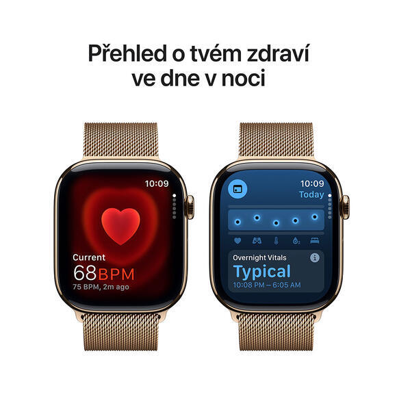 Apple Watch S10 Cell 42mm G.Titan, Gold Milane L.5