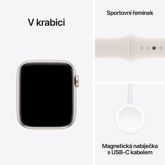 Apple Watch SE 40mm 2024 Starlight, Starlig SB,M/L7